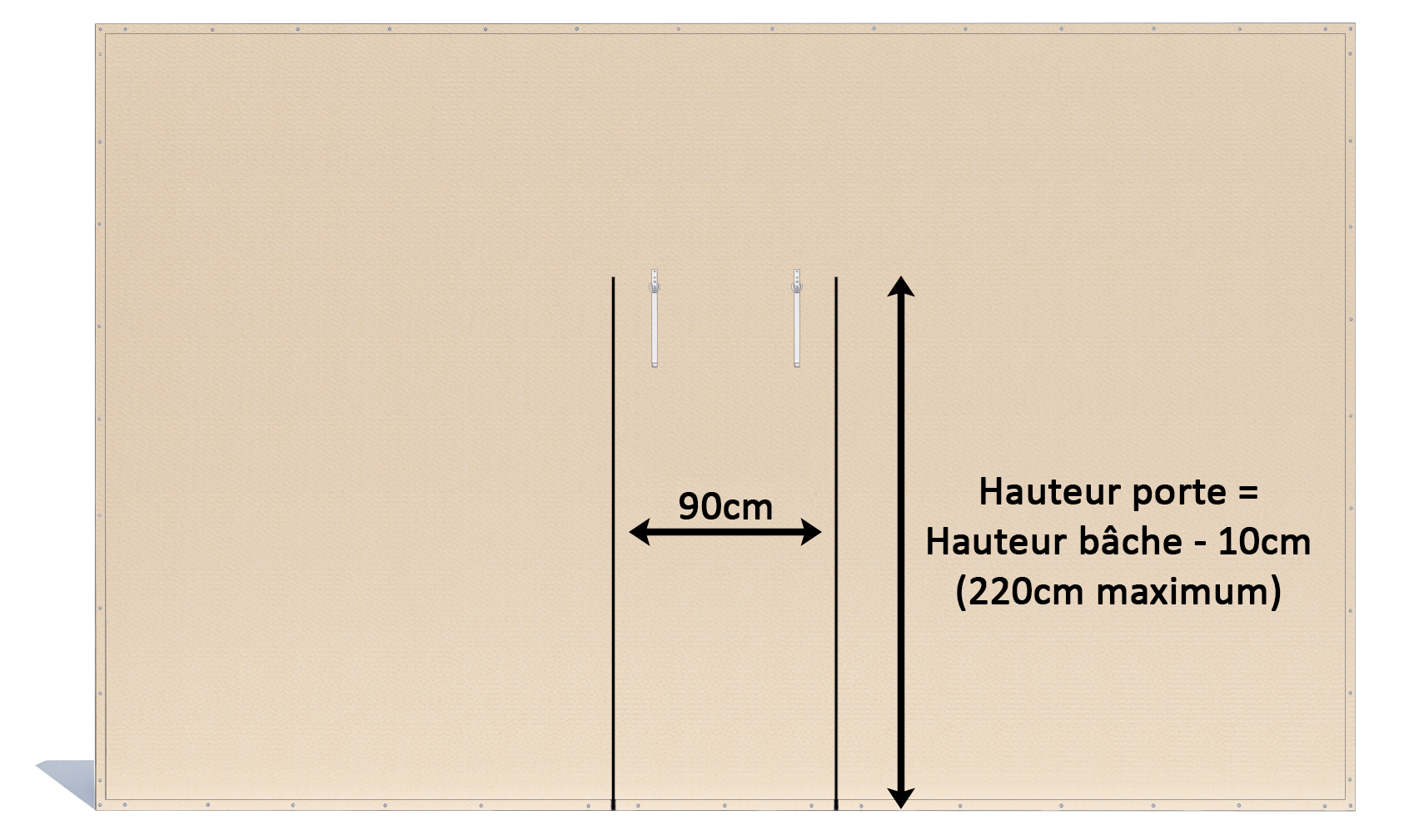 Option porte pour bâche sur mesure